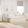 LED saugojimo lova su čiužiniu Kremas 180 x 200 cm Audinys