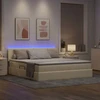 Lova su daiktų laikymo vieta ir LED Kremas 180 x 200 cm audinys