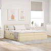 LED saugojimo lova su čiužiniu Kremas 200 x 200 cm Audinys