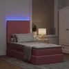 Lova su daiktų laikymo vieta ir LED Rožinė 90 x 190 cm Aksomas