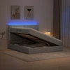 LED saugojimo lova su čiužiniu Šviesiai pilka 180 x 200 cm