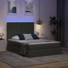 LED saugojimo lova su čiužiniu Tamsiai pilka 140 x 190 cm