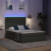 LED saugojimo lova su čiužiniu Tamsiai pilka 140 x 190 cm