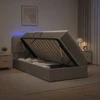 LED saugojimo lova su čiužiniu Taupe 90 x 200 cm Audinys