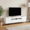 TV staliukas LED televizoriaus spintelė Itin blizgi balta Apdirbta mediena