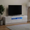 TV staliukas LED televizoriaus spintelė Itin blizgi balta Apdirbta mediena
