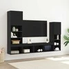 TV staliukas Televizoriaus spintelė 4 pcs juoda ąžuolo Apdirbta mediena