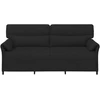 3-Vietis Sofa Juoda 198 x 83 x 95 cm Audinys