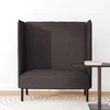 Aukštos nugaros sofa 101cm Tamsiai ruda audinys