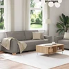 Sofa Dviejų dalių sofos komplektas su pagalvėlėmis, pilkai rudas audinys