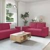 Sofa Dviejų dalių sofos komplektas su pagalvėlėmis, vyno raudonumo, aksomas