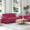 Sofa Dviejų dalių sofos komplektas su pagalvėlėmis, vyno raudonumo, aksomas