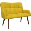 Dvitaškė sofa Geltona 115 x 61 x 87 cm Aksomas