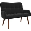 Dvitaškė sofa Juoda 115 x 61 x 87 cm Aksomas