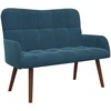 Dvitaškė sofa Mėlyna 115 x 61 x 87 cm Aksomas