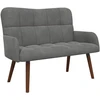 Dvitaškė sofa Tamsiai pilka 115 x 61 x 87 cm Aksomas