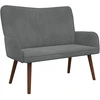 Dvitaškė sofa Tamsiai pilka 115 x 61 x 87 cm Aksomas