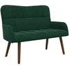 Dvitaškė sofa Tamsiai žalia 115 x 61 x 87 cm Aksomas