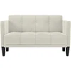 Dvivietė sofa, kreminės spalvos, 111 cm, aksominė