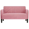 Dvivietė sofa, rožinė, 109 cm, aksomas