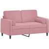 Dvivietė sofa su pagalvėlėmis, rožinės spalvos, 120cm, aksomas
