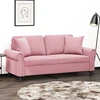 Dvivietė sofa su pagalvėlėmis, rožinės spalvos, 140cm, aksomas