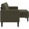 Dvivietė sofa su šezlongu, L formos, tamsiai žalia, 125 cm, dirbtinė oda