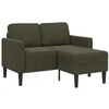 Dvivietė sofa su šezlongu, L formos, tamsiai žalia, 125 cm, dirbtinė oda