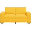 Dvivietė sofa, šviesiai geltona, 160x77x82 cm, velvetas, audinys