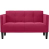 Dvivietė sofa, vyno raudonumo, 111 cm, aksominė