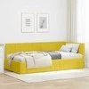 Lova Kampinė lovos konstrukcija Geltona 90 cm x 200 cm Aksomas