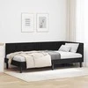Lova Kampinė lovos konstrukcija Juoda 90 cm x 190 cm Aksomas