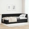 Lova Kampinė lovos konstrukcija Juoda 90 cm x 200 cm Aksomas