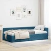 Lova Kampinė lovos konstrukcija Mėlyna 90 cm x 200 cm Aksomas