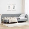 Lova Kampinė lovos konstrukcija Šviesiai pilka 90 x 200 cm audinys