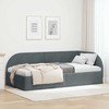 Lova Kampinė lovos konstrukcija Tamsiai pilka 90 cm x 190 cm Aksomas