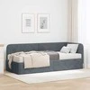Lova Kampinė lovos konstrukcija Tamsiai pilka 80 x 200 cm Aksomas