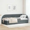 Lova Kampinė lovos konstrukcija Tamsiai pilka 80 cm x 200 cm Aksomas