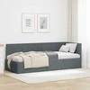 Lova Kampinė lovos konstrukcija Tamsiai pilka 80 cm x 200 cm Aksomas