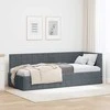 Lova Kampinė lovos konstrukcija Tamsiai pilka 80 cm x 200 cm Aksomas