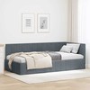 Lova Kampinė lovos konstrukcija Tamsiai pilka 90 cm x 200 cm Aksomas