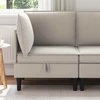 Kampinė Sofa su Saugykla Avižinė Aksomas