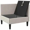Kampinė Sofa su Saugykla Avižinė Aksomas