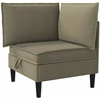 Kampinė Sofa su Saugykla Chaki Aksomas