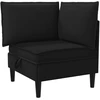 Kampinė Sofa su Saugykla Juoda Aksomas