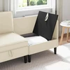 Kampinė Sofa su Saugykla Kreminė Aksomas