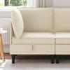 Kampinė Sofa su Saugykla Kreminė Aksomas