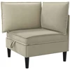 Kampinė Sofa su Saugykla Smėlio Aksomas