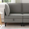 Kampinė Sofa su Saugykla Tamsiai pilka Aksomas