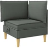 Kampinė Sofa su Saugykla Tamsiai pilka Audinys